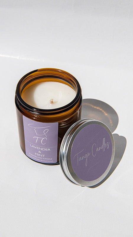Tango Candles — Hand-Poured Soy Candles in Australia 7 Candles Lavender and Mint