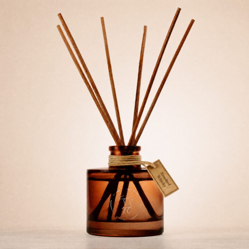 Smoked Whiskey Reed Diffuser 6 Smoked Whisky Reed Diffuser – Luxury Home Fragrance